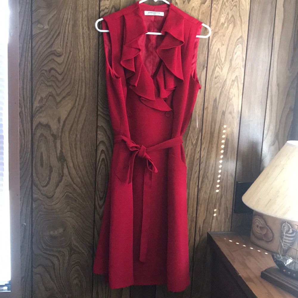 NWT Evan Picone Red Wrap Dress Size 12